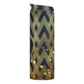Art Deco Gatsby Glamor Geometric Pattern Monogram Thermosbeker (Geroteerd rechts)