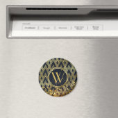 Art Deco Gatsby Glamour Geometrisch Patroon Monogr Magneet (Insitu (Vaatwasser))