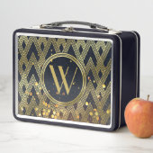 Art Deco Gatsby Glitter Geometric Pattern Monogram (In situ)