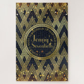 Art Deco Gatsby Glitter Geometric Pattern Monogram Legpuzzel (Verticaal)