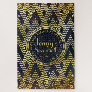 Art Deco Gatsby Glitter Geometric Pattern Monogram Legpuzzel