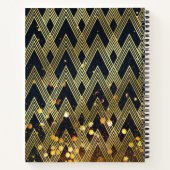 Art Deco Gatsby Glitter Geometric Pattern Monogram Notitieboek (Achterkant)