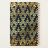 Art Deco Gatsby Glitter Geometric Pattern Monogram Planner (Achterkant)