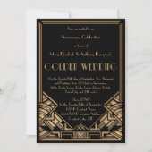  Art Deco Gatsby Golden Wedding Jubileum Kaart (Voorkant)