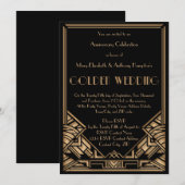  Art Deco Gatsby Golden Wedding Jubileum Kaart (Voorkant / Achterkant)