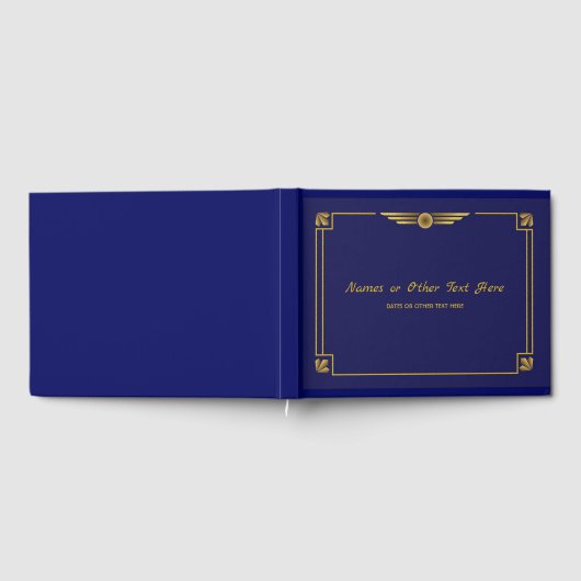 Art Deco Gatsby Goud en Marineblauw Gastenboek (Volledig)