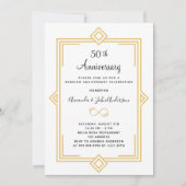 Art Deco Gatsby gouden 50ste huwelijksverjaardag Kaart (Voorkant)