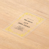 Art Deco Gatsby gouden verjaardag helder Acryl Uitnodigingen (Laagn)