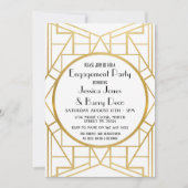 Art Deco Gatsby gouden verlovingsuitnodiging uit d Kaart (Voorkant)