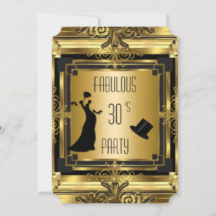 ART DECO Gatsby Hoed Fabulous Verjaardag Retro 4C Kaart