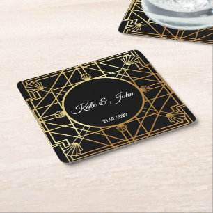 Art Deco Gatsby Inspired Coasters for Wedding Kartonnen Onderzetters
