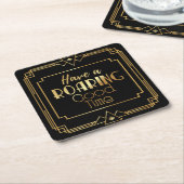 Art Deco Gatsby Inspired Coasters for Wedding Kartonnen Onderzetters (Schuin)