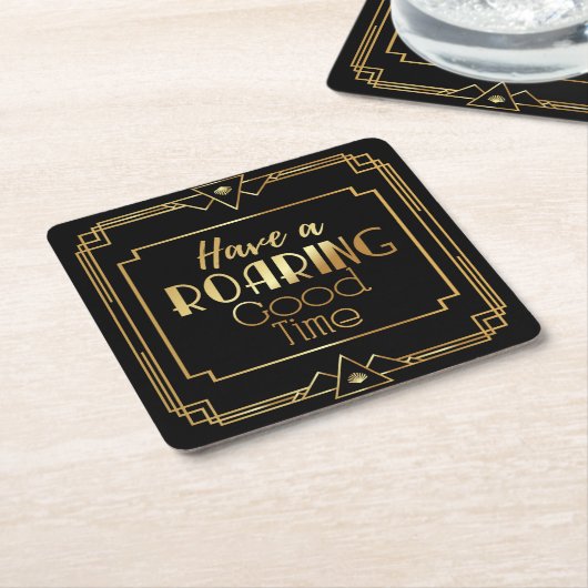 Art Deco Gatsby Inspired Coasters for Wedding Kartonnen Onderzetters (Schuin)