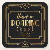 Art Deco Gatsby Inspired Coasters for Wedding Kartonnen Onderzetters (Voorkant)