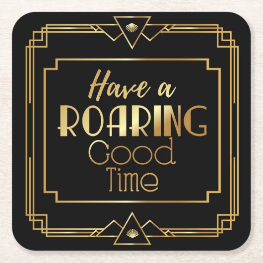 Art Deco Gatsby Inspired Coasters for Wedding Kartonnen Onderzetters (Voorkant)