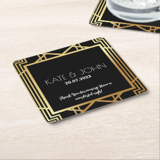 Art Deco Gatsby Inspired Coasters for Wedding Kartonnen Onderzetters