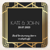 Art Deco Gatsby Inspired Coasters for Wedding Kartonnen Onderzetters (Voorkant)