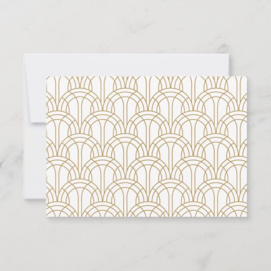 Art Deco Gatsby Jaren 20 Huwelijk Witte Goud QR Co RSVP Kaartje (Achterkant)