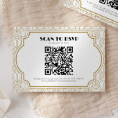 Art Deco Gatsby Jaren 20 Huwelijk Witte Goud QR Co RSVP Kaartje
