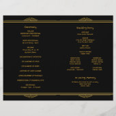 Art Deco Gatsby Modern Folded Wedding Chronologie (Achterkant)