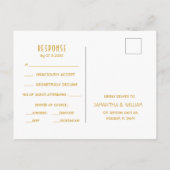Art Deco Gatsby Modern Wedding RSVP Briefkaart (Achterkant)