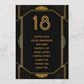 Art Deco Gatsby Modern Wedding Seating Chart Programmakaart (Voorkant)