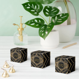 Art Deco Gatsby Monogram Design Favor Boxes Bedankdoosjes
