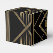 Art Deco Gatsby Monogram Design Favor Boxes Bedankdoosjes (Achterkant)