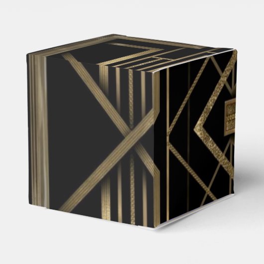 Art Deco Gatsby Monogram Design Favor Boxes Bedankdoosjes (Achterkant)