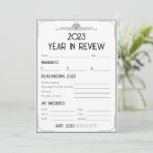 Art Deco Gatsby Nieuwjaar Feestjaar in Review Kaar (Staand voorkant)