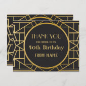 Art Deco Gatsby Party uit 1920 - Hartelijk dank vo Kaart (Voorkant / Achterkant)