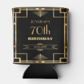 Art Deco Gatsby Roaring 20s Black Gold Verjaardag Blikjeskoeler (Achterkant)