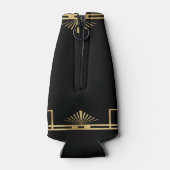 Art Deco Gatsby Roaring 20s Black Gold Verjaardag Flesjeskoeler (Achterkant)