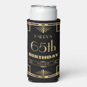 Art Deco Gatsby Roaring 20s Black Gold Verjaardag Seltzer Blikjeskoeler (Seltzer Voorkant)
