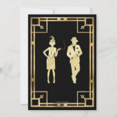 Art Deco Gatsby Roaring 20s Moordmysterie Feest Kaart (Achterkant)