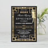 Art Deco Gatsby Roaring 20s Moordmysterie Feest Kaart (Staand voorkant)