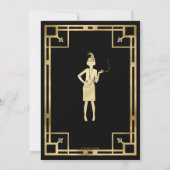 Art Deco Gatsby Roaring 20s Moordmysterie Feest Kaart (Achterkant)