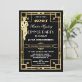 Art Deco Gatsby Roaring 20s Moordmysterie Feest Kaart (Staand voorkant)