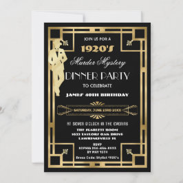 Art Deco Gatsby Roaring 20s Moordmysterie Feest Kaart