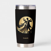 Art Deco Gatsby Roaring 20s Prohibition Gift Name Geïsoleerde Drinkbeker (Achterkant)