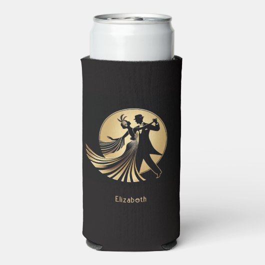 Art Deco Gatsby Roaring 20s Prohibition Gift Name Seltzer Blikjeskoeler (Seltzer Achterkant)