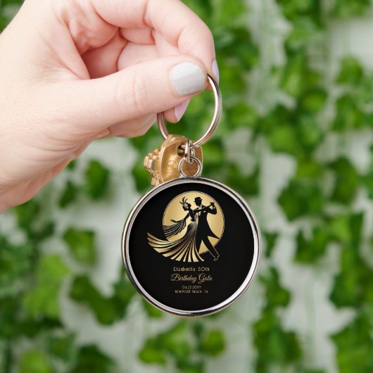 Art Deco Gatsby Roaring 20s Prohibition Gift Name Sleutelhanger (Hand)