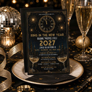 Art Deco Gatsby Roaring Twenties Nieuwjaarsviering Kaart