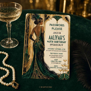 Art Deco Gatsby Roaring Twenties Smeraldgroene Ver Kaart