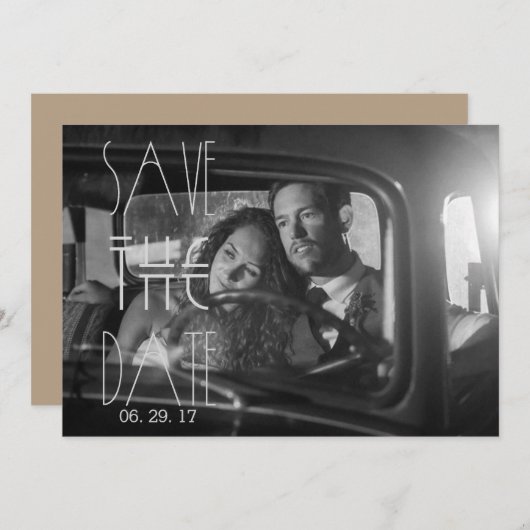Art Deco Gatsby Save the Date | 5x7 Uitnodigen Tic Kaart (Voorkant / Achterkant)