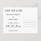 Art Deco Gatsby Silver Save the Date Briefkaart (Achterkant)