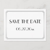 Art Deco Gatsby Silver Save the Date Briefkaart (Voorkant)