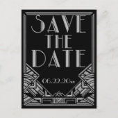 Art Deco Gatsby Stijl Bruiloft Save the Date Aankondigingskaart (Voorkant)