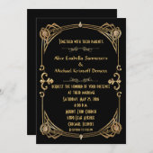 Art Deco Gatsby stijl bruiloft uitnodiging (Voorkant / Achterkant)