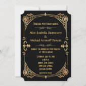 Art Deco Gatsby stijl bruiloft uitnodiging (Voorkant)